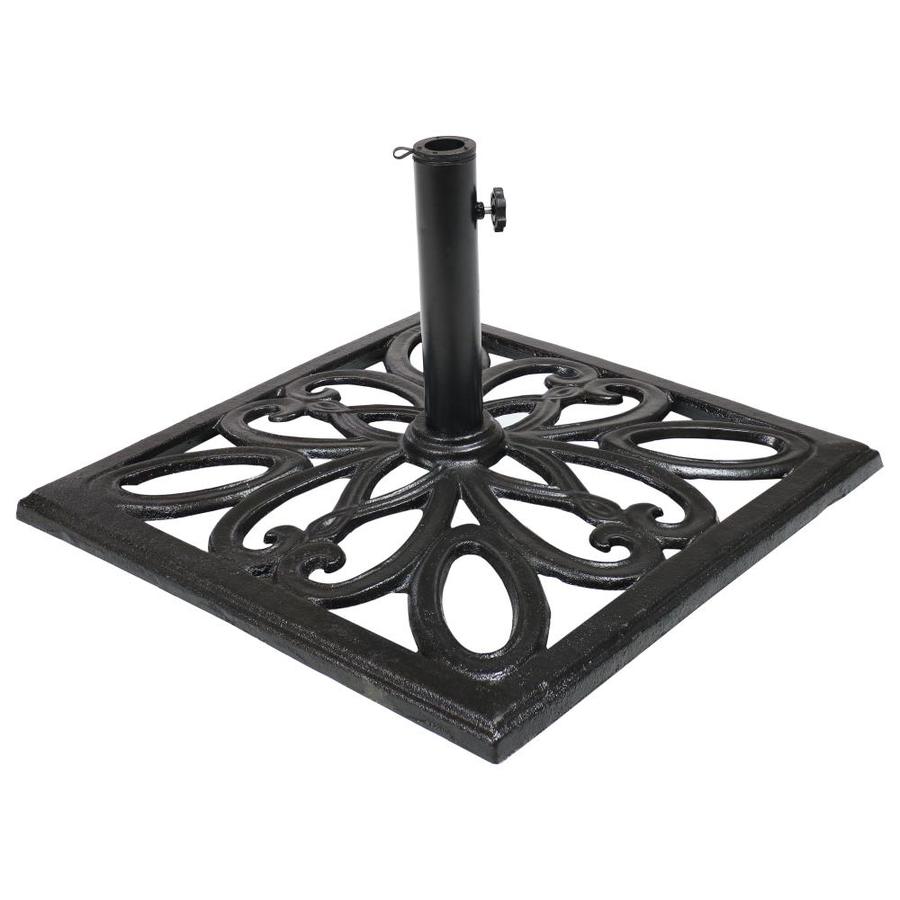 Sunnydaze Decor 22 In Square Cast Iron Umbrella Base With Imperial Geometric Design Black Finish Outdoor Heavy Duty Metal Backyard Furniture Decor Accessory In The Patio Umbrella Bases Department At Lowes Com