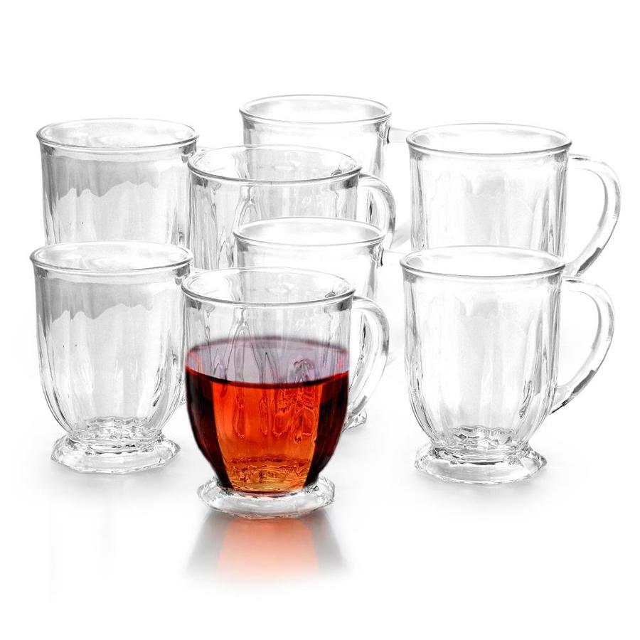 footed glass mug