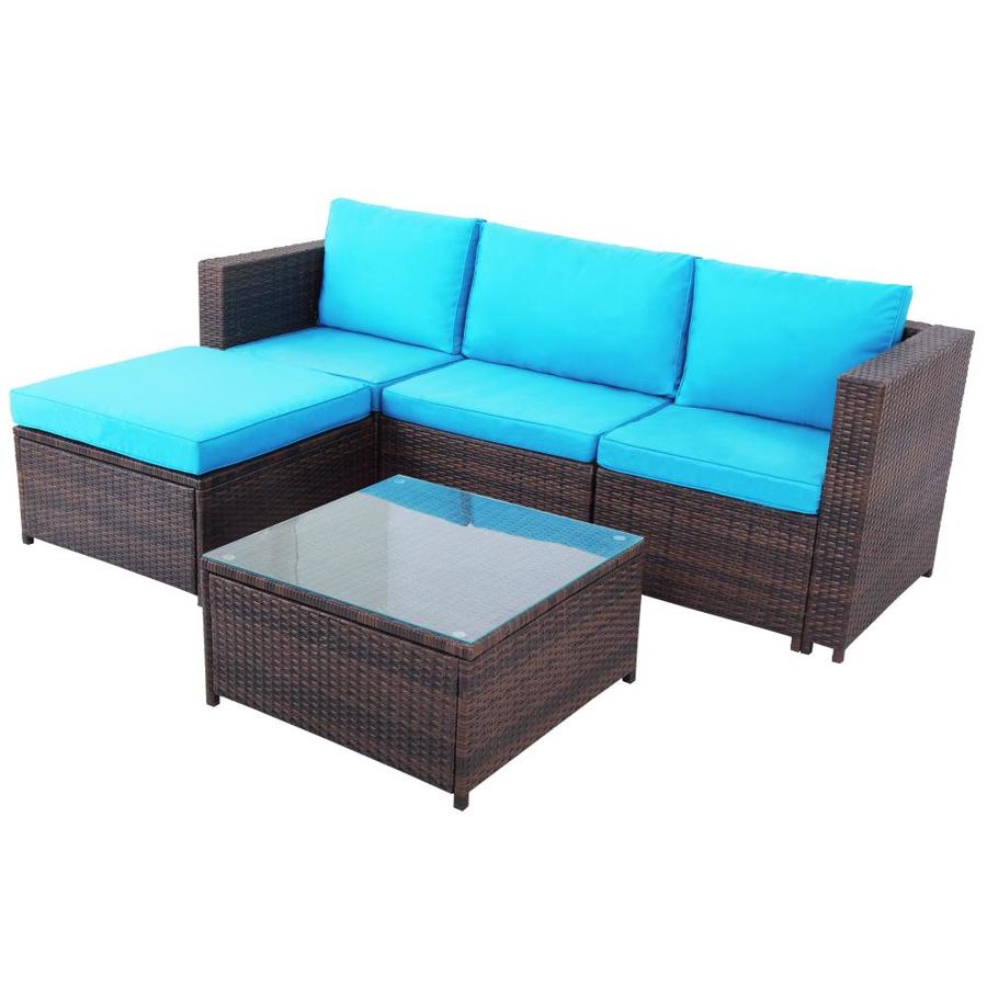 Casainc Patio Furniture 4 Piece Metal Frame Patio Conversation Set With Cushions In The Patio Conversation Sets Department At Lowes Com