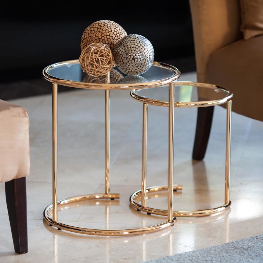 Danya B. Gold Glass Round End Table In The End Tables Department At ...