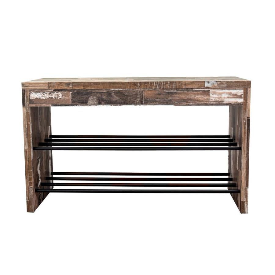 Danya B 8 Pair Distressed Wood Composite Shoe Rack In The Shoe Storage Department At Lowes Com