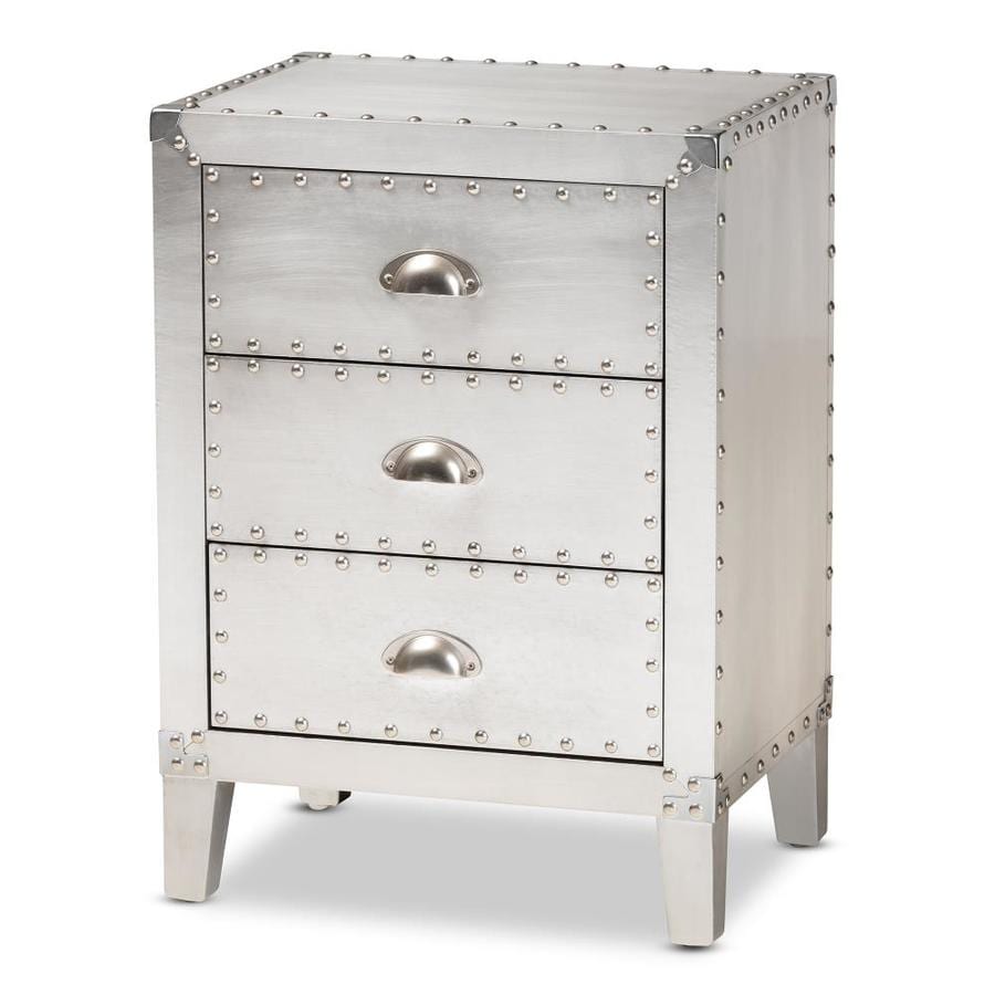 Baxton Studio Claude French 3 Drawer Nightstand In The Nightstands Department At Lowes Com