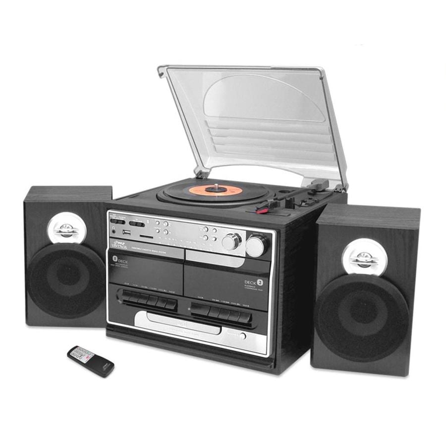 retro record player with speakers