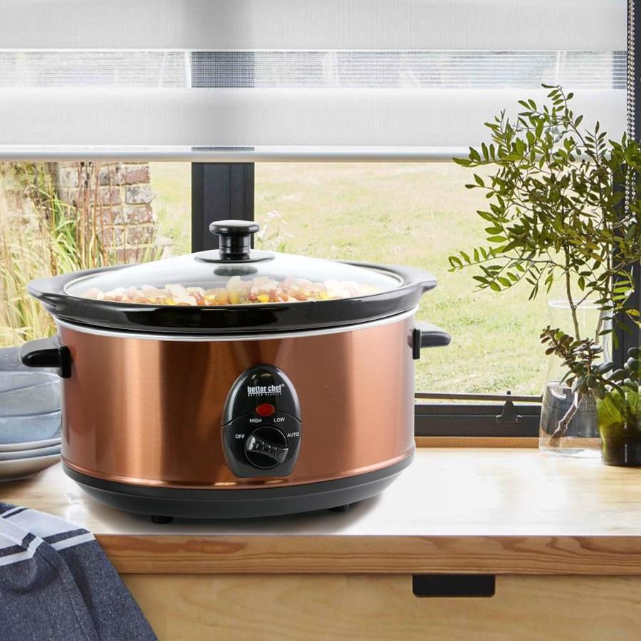 Better Chef Better Chef 3.5 Liter Oval Slow Cooker in Copper in the