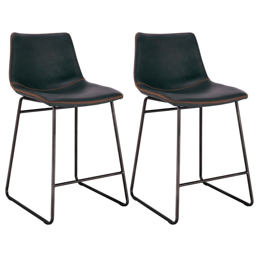 AmeriHome Set of 2 Black Adjustable Upholstered Bar Stool in the Bar