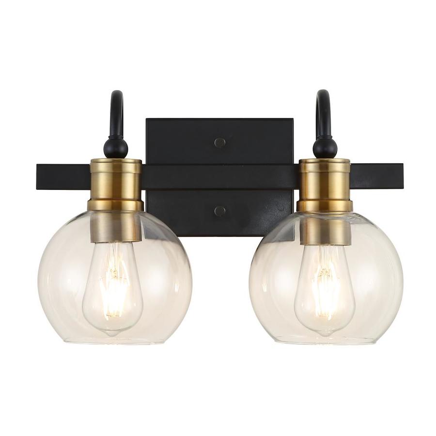 Jonathan Y Rustic 2 Light Black Bohemian Global Vanity Light In The Vanity Lights Department At Lowes Com