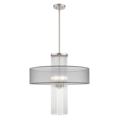 Livex Lighting Alexis 4-Light Brushed Nickel Modern/Contemporary Chandelier Livex Lighting Alexis 4-Light Brushed Nickel Modern/Contemporary Chandelier
