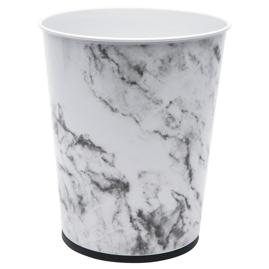 Bath Bliss Marble Metal Wastebasket in the Wastebaskets department at