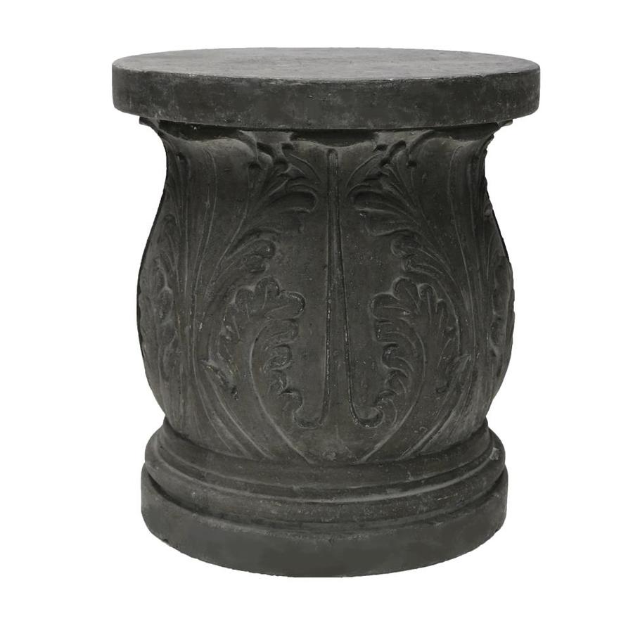 MPG Planters Stool 19in Special Aged Granite Cement Barrel Garden