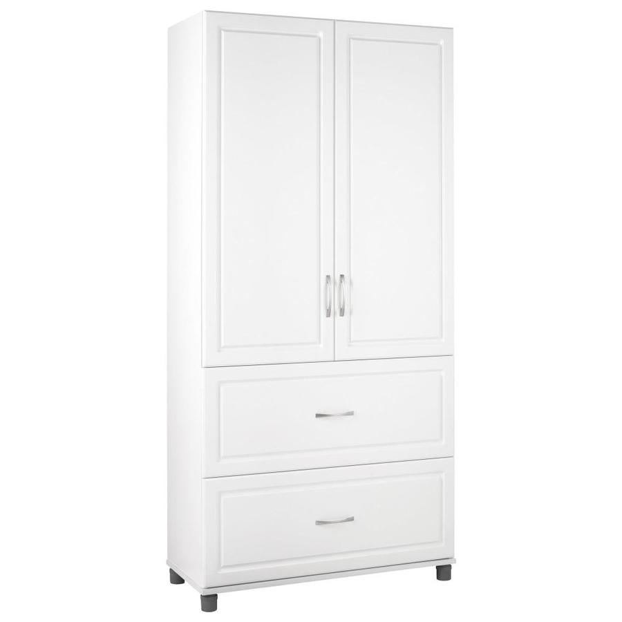 Ameriwood Home Kendall 36 In 2 Door 2 Drawer Storage Cabinet White In The Garage Cabinets Department At Lowes Com