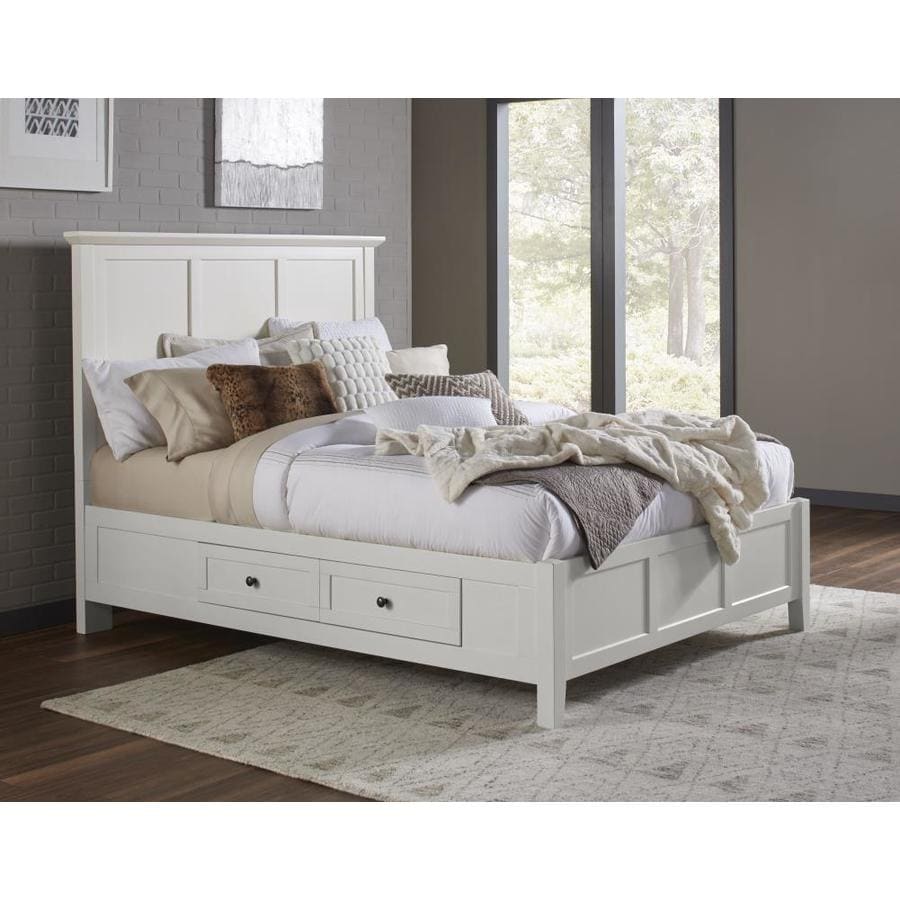 Modus Furniture Paragon White Full Platform Bed With Storage In The