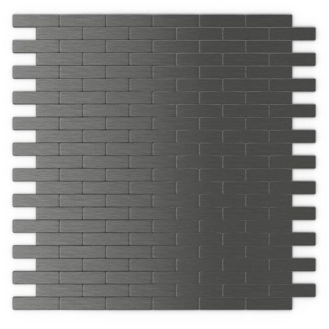 Sdtiles Bricky Dg 6 Pack Dark Gray 12 In X Brushed Metal Brick Mosaic Wall Tile The Department At Com - Dark Grey Brick Wall Tiles Sdtiles Bricky Dg 6 Pack Dark Gray 12 In X Brushed Metal Brick Mosaic Wall Tile The Department At Com - Dark Grey Brick Wall Tiles