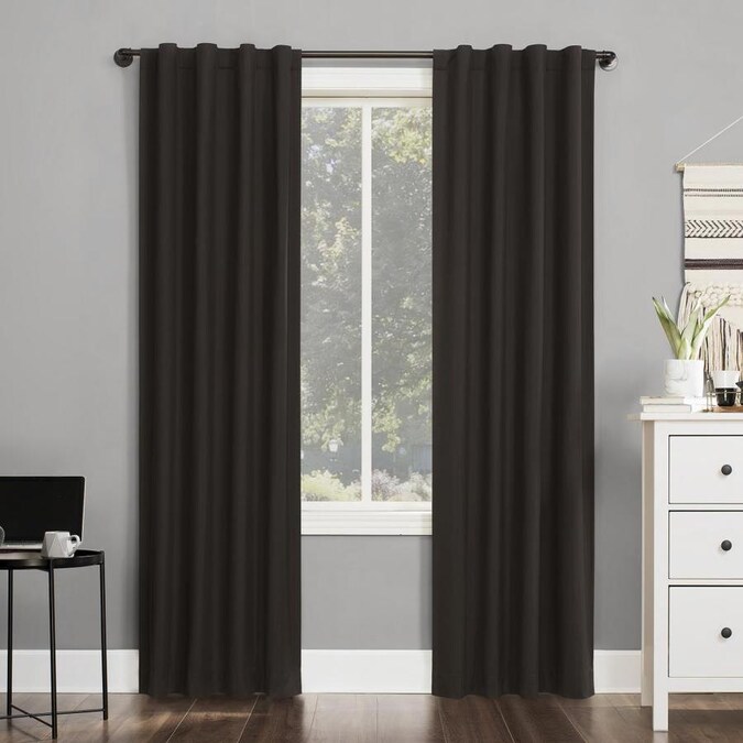 Sun Zero 84-in Cocoa Polyester Blackout Standard Lined Single Curtain