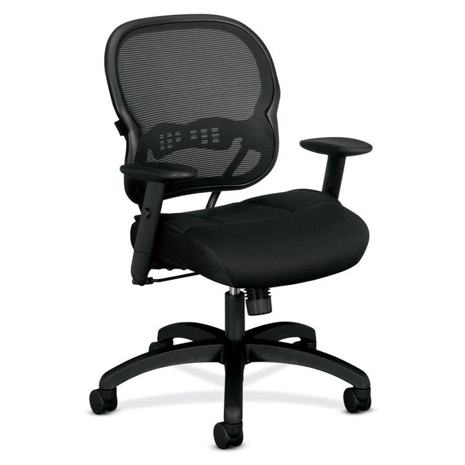 HON Black Traditional Ergonomic Adjustable Height Swivel Task Chair in