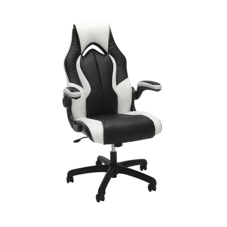 Ofm Essentials White Traditional Ergonomic Adjustable Height Swivel Desk Chair In The Office Chairs Department At Lowes Com