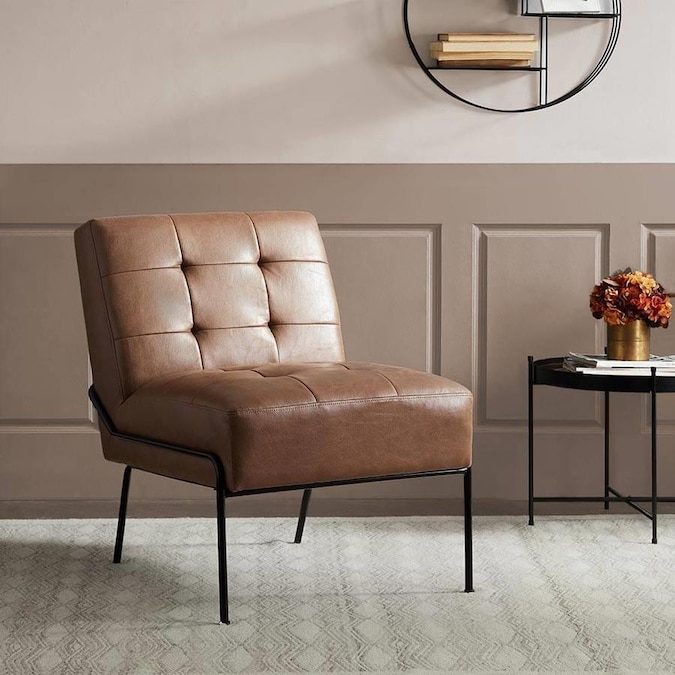ELuxury Modern Brown Faux Leather Faux Leather Accent Chair In The eluxury-modern-brown-faux-leather-faux-leather-accent-chair-in-the
