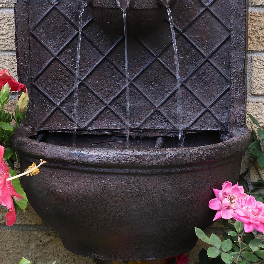 Sunnydaze Decor 26in H Resin Wall Fountain Outdoor Fountain in the