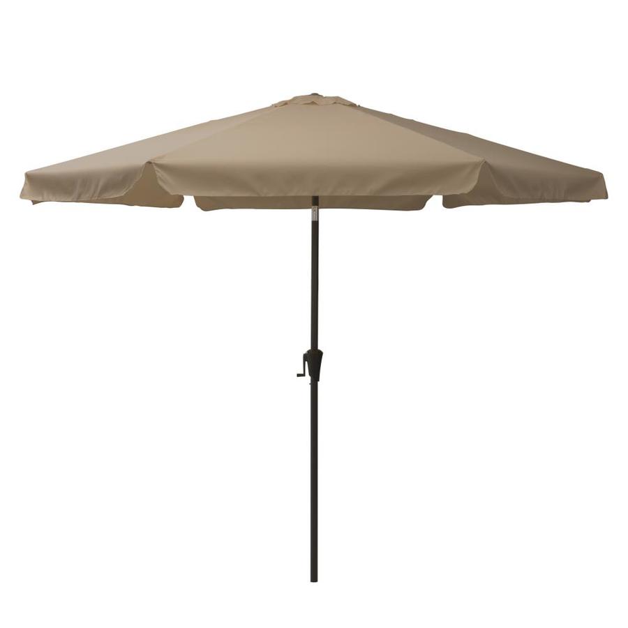 Corliving 10 Ft Round Tilting Sandy Brown Patio Umbrella In The Patio Umbrellas Department At Lowes Com