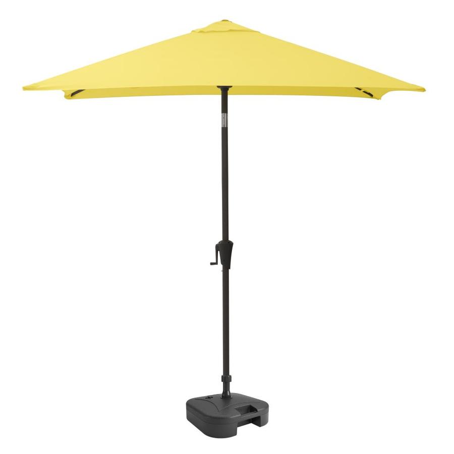 Corliving 9 Ft Square Tilting Yellow Patio Umbrella With Umbrella Base In The Patio Umbrellas Department At Lowes Com