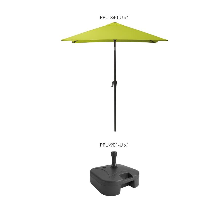 Corliving 9 Ft Square Tilting Lime Green Patio Umbrella With Umbrella Base In The Patio Umbrellas Department At Lowes Com