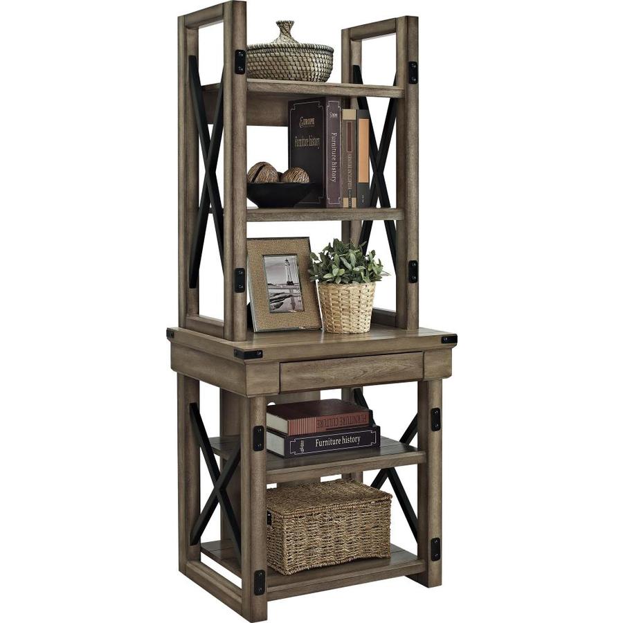 Ameriwood Home Wildwood Rustic Gray 5 Shelf Bookcase In The Bookcases