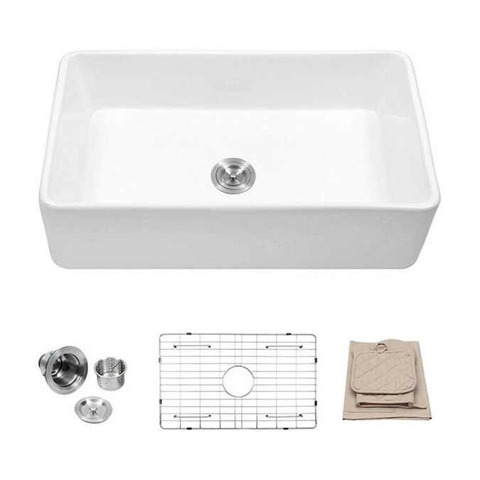 Matrix Decor 33 In X 20 White Single Bowl Tall 8 Or Larger Undermount 1 Hole Corner Install Commercial Residential Kitchen Sink All One Kit With Drainboard The Sinks Department At Com - Fireclay Kitchen Sink With Drainboard Matrix Decor 33 In X 20 White Single Bowl Tall 8 Or Larger Undermount 1 Hole Corner Install Commercial Residential Kitchen Sink All One Kit With Drainboard The Sinks Department At Com - Fireclay Kitchen Sink With Drainboard