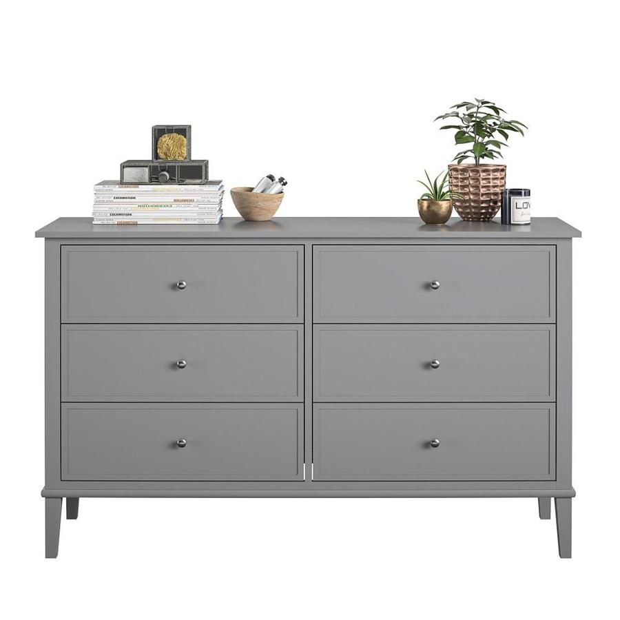 Ameriwood Home Franklin Gray 6Drawer Standard Dresser in the Dressers