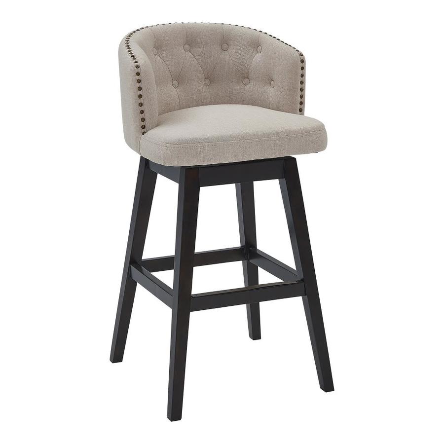 Armen Living Celine Tan/Espresso Counter Upholstered Swivel Bar Stool