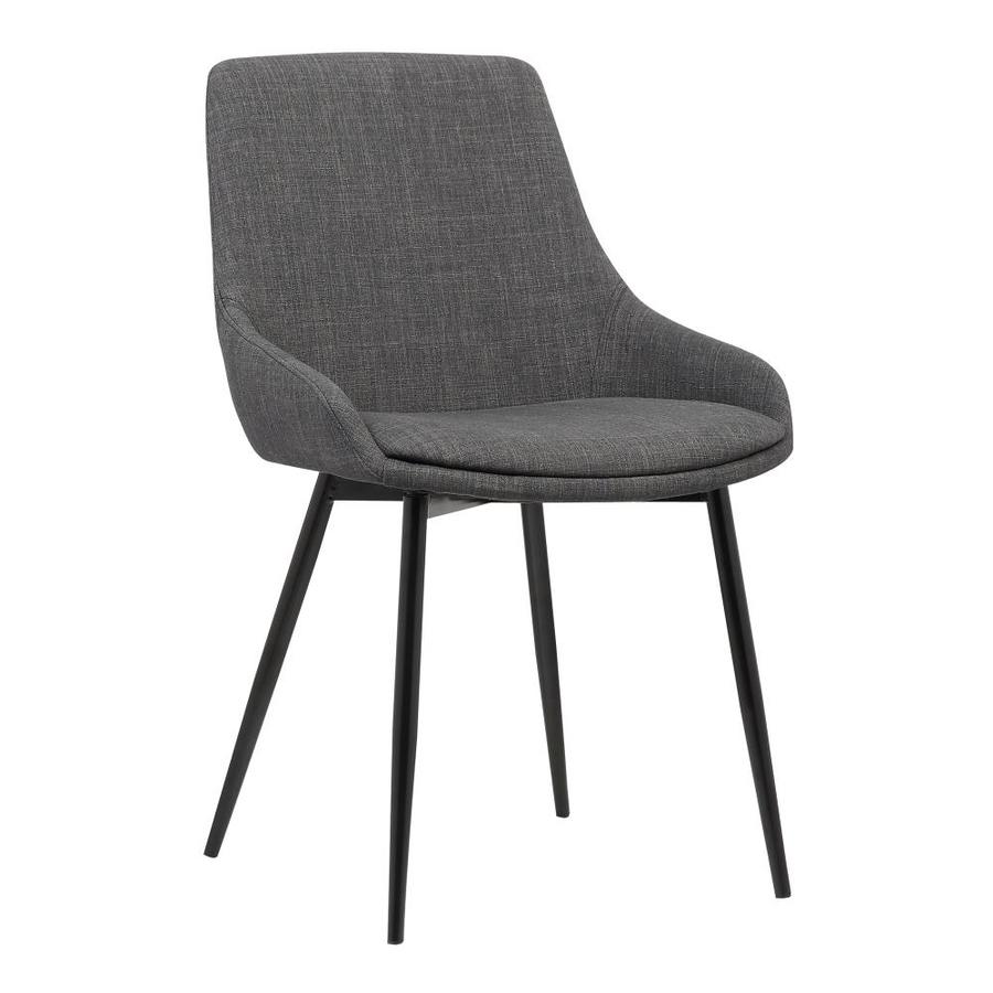 Armen Living Mia Contemporary Dining Chair in Charcoal Fabric with