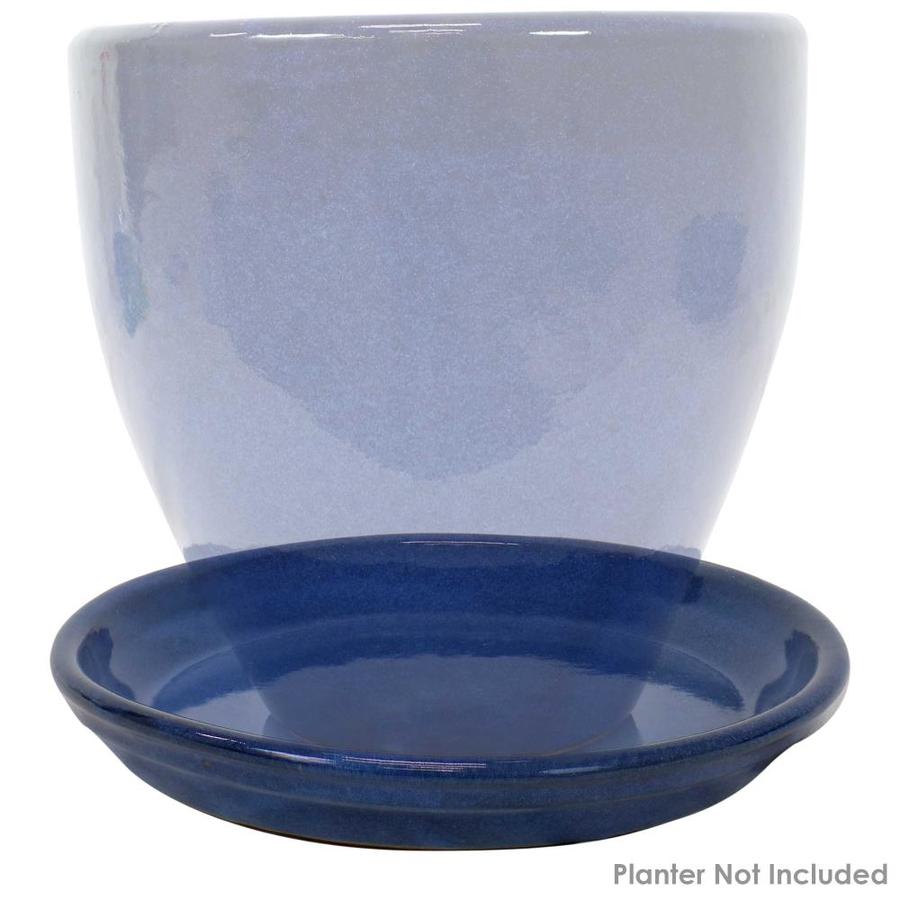 Sunnydaze Decor 2Pack 9in Imperial Blue Ceramic Plant Saucer in the