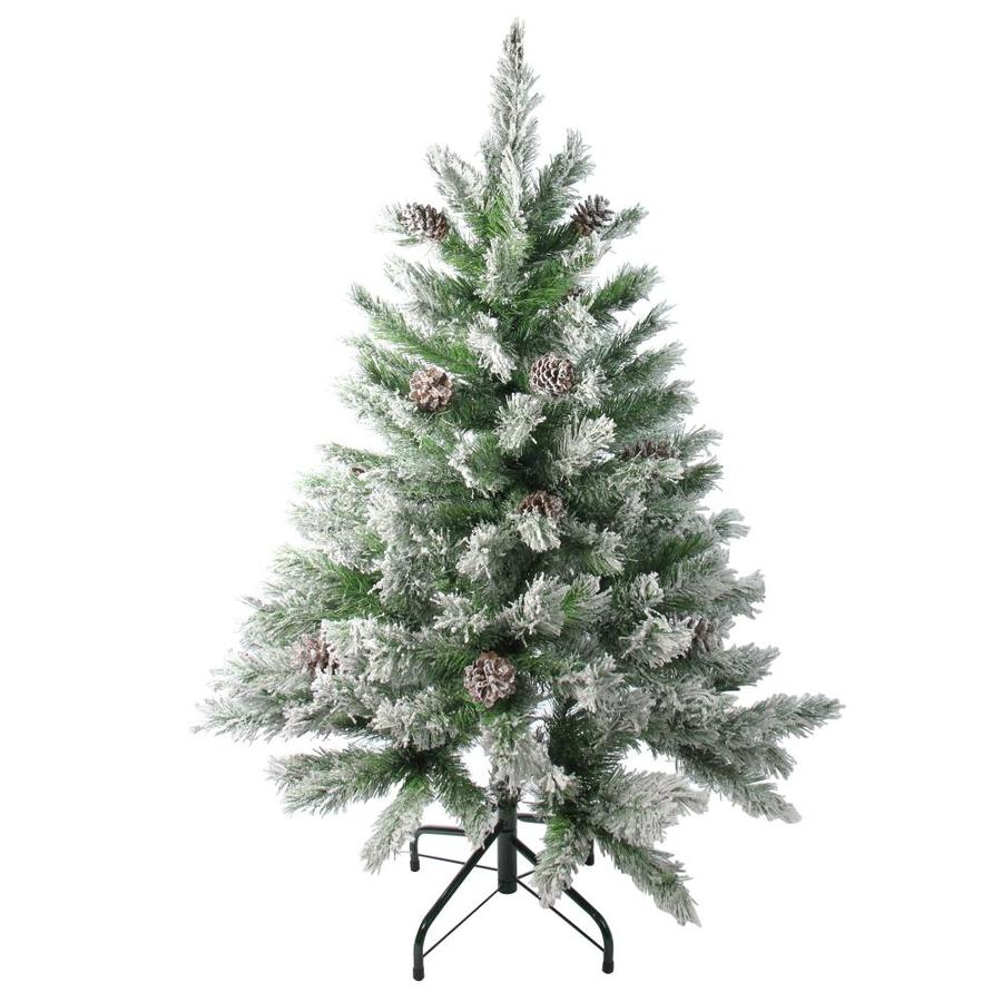 Northlight 4-ft Flocked Angel Pine Artificial Christmas Tree- Unlit in the Artificial Christmas 