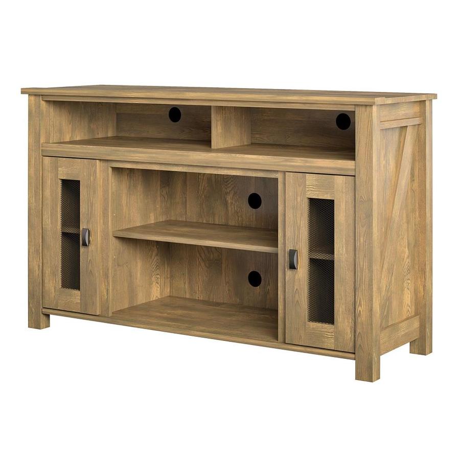 Ameriwood Home Bloomfield Natural/Heritage Light Pine TV Stand in the