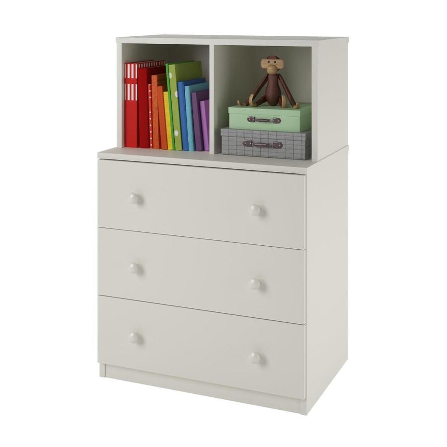 Ameriwood Home Skyler 3 Drawer Dresser With Cubbies White In The Dressers Department At Lowes Com