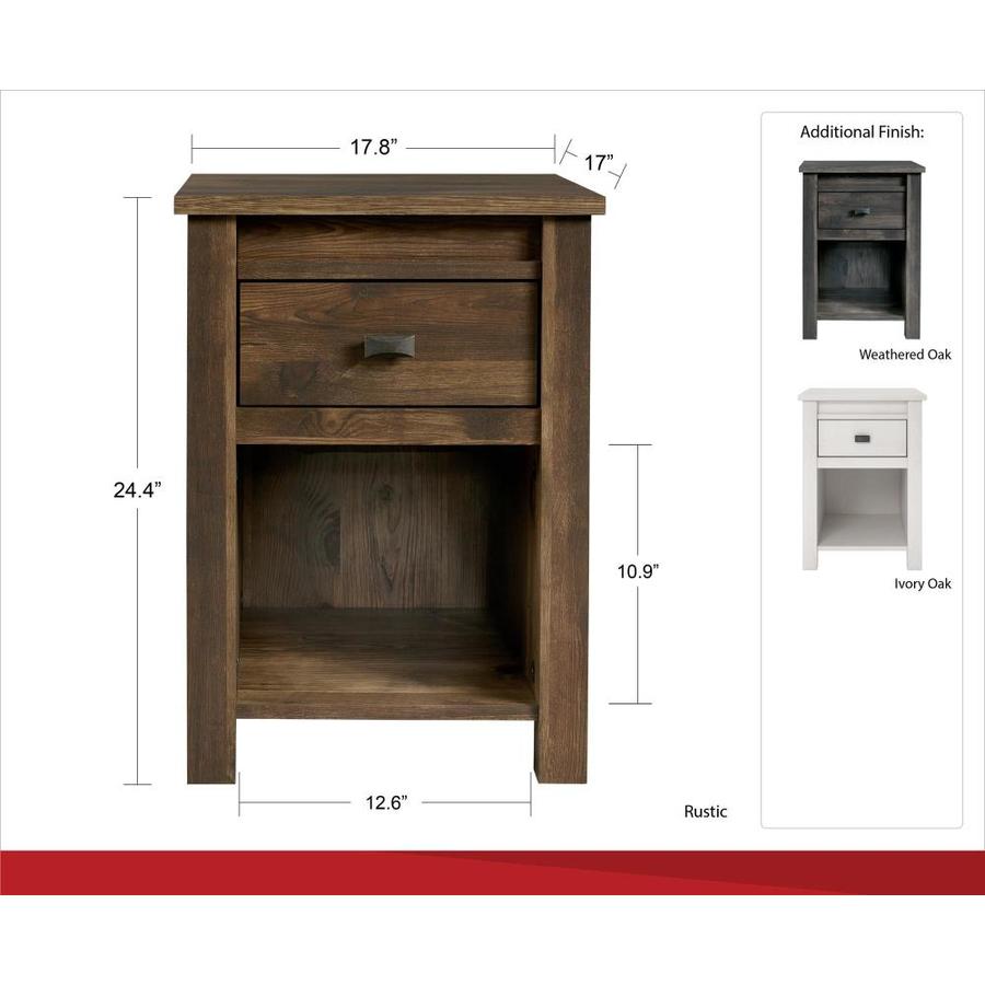 Ameriwood Home Farmington Nightstand Ivory Oak In The Nightstands Department At Lowes Com