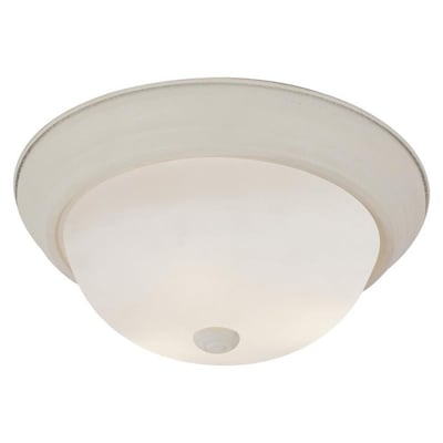 Lucid Lighting 13-in Antique White Traditional Incandescent Flush Mount Light Lucid Lighting 13-in Antique White Traditional Incandescent Flush Mount Light