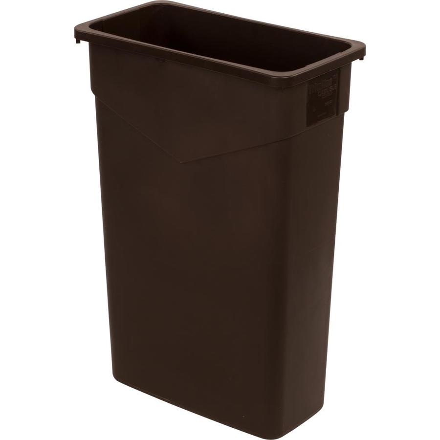 carlisle-trimline-23-gallon-dark-brown-plastic-trash-can-in-the-trash