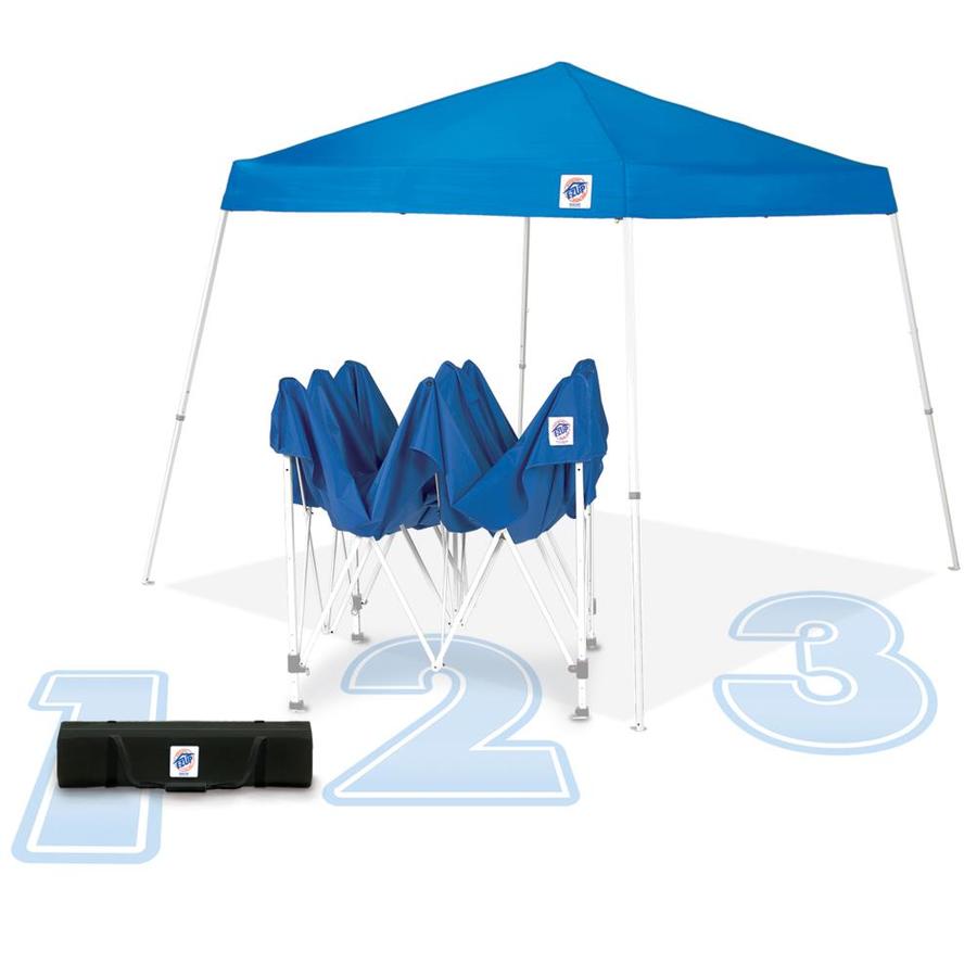 EZ UP 12ft L Square Royal Blue PopUp Canopy in the Canopies