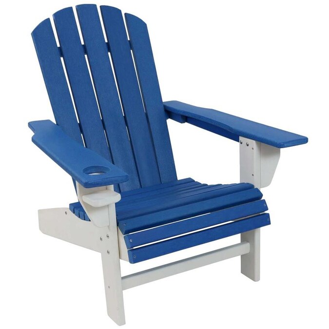 Sunnydaze Decor Blue Plastic Stationary Adirondack Chair(s