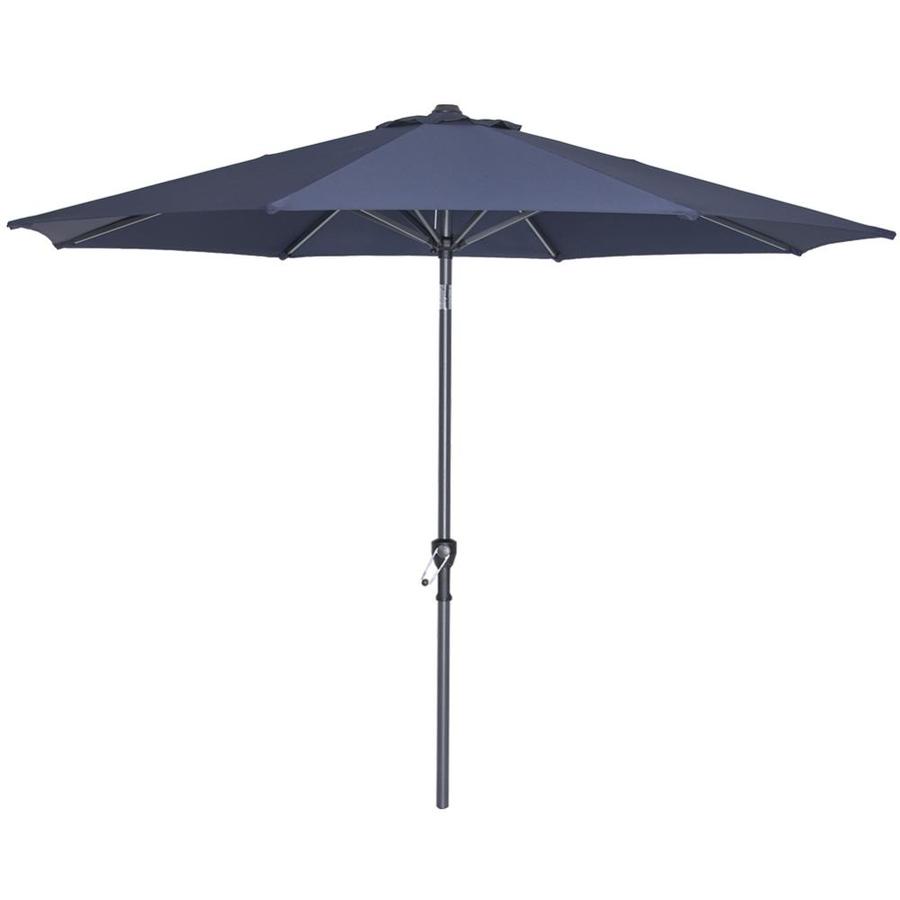 Crestlive Products 9 Ft Round Navy Blue With Aluminum Frame Push Button Tilt Market Patio Umbrella In The Patio Umbrellas Department At Lowes Com