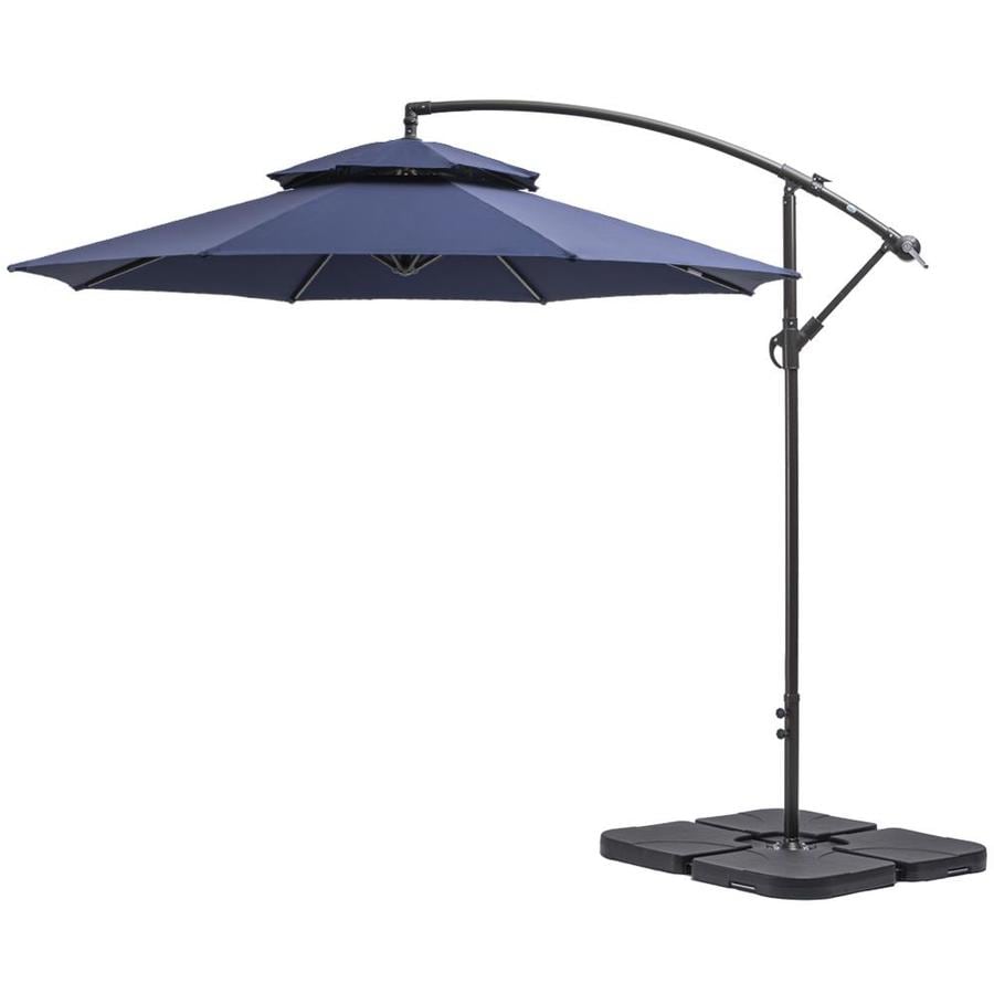 Crestlive Products 10 Ft Double Top Patio Offset Cantilever Umbrella Outdoor Hanging Umbrella With Crank And Cross Base Bronze Umbrella Pole And Ribs 500h Fade Safe Navy Blue In The Patio Umbrellas