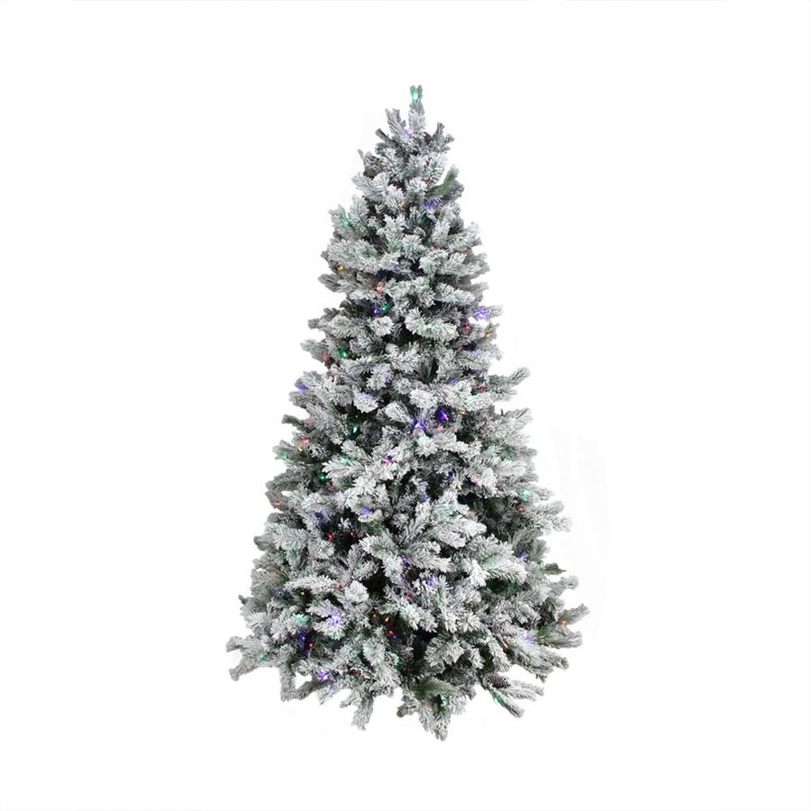 Northlight 9-ft Pine Pre-Lit Traditional Flocked Artificial Christmas