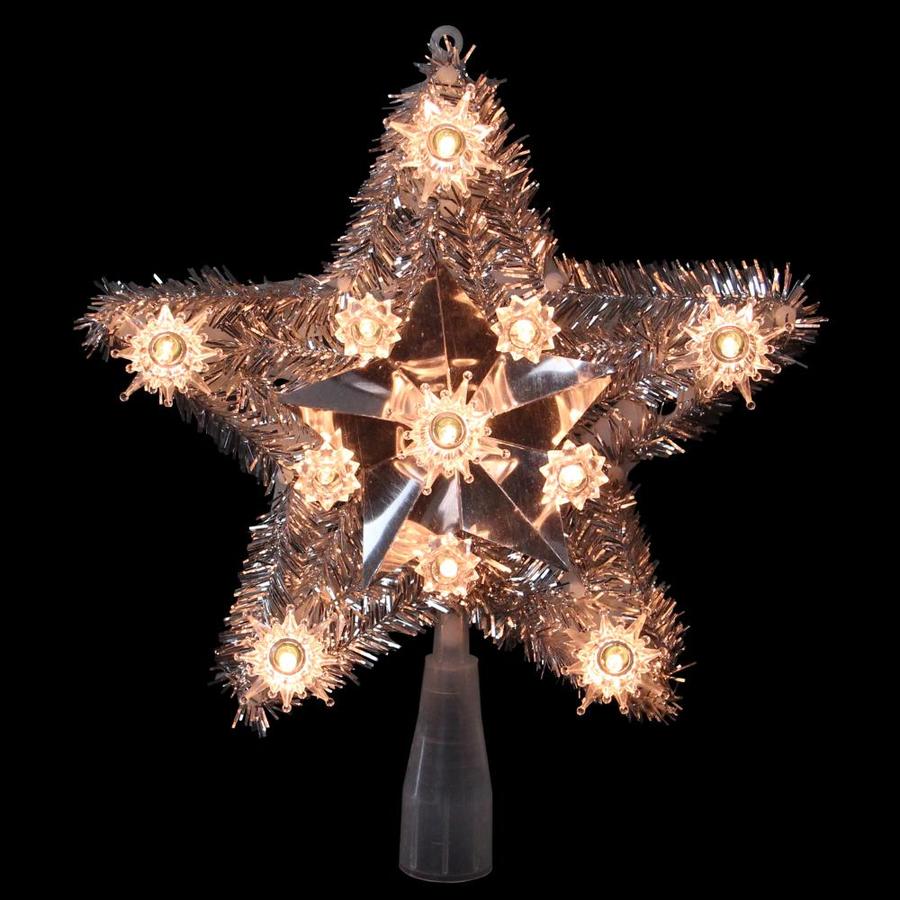 Northlight 9-in Star Silver White Christmas Tree Topper In The 