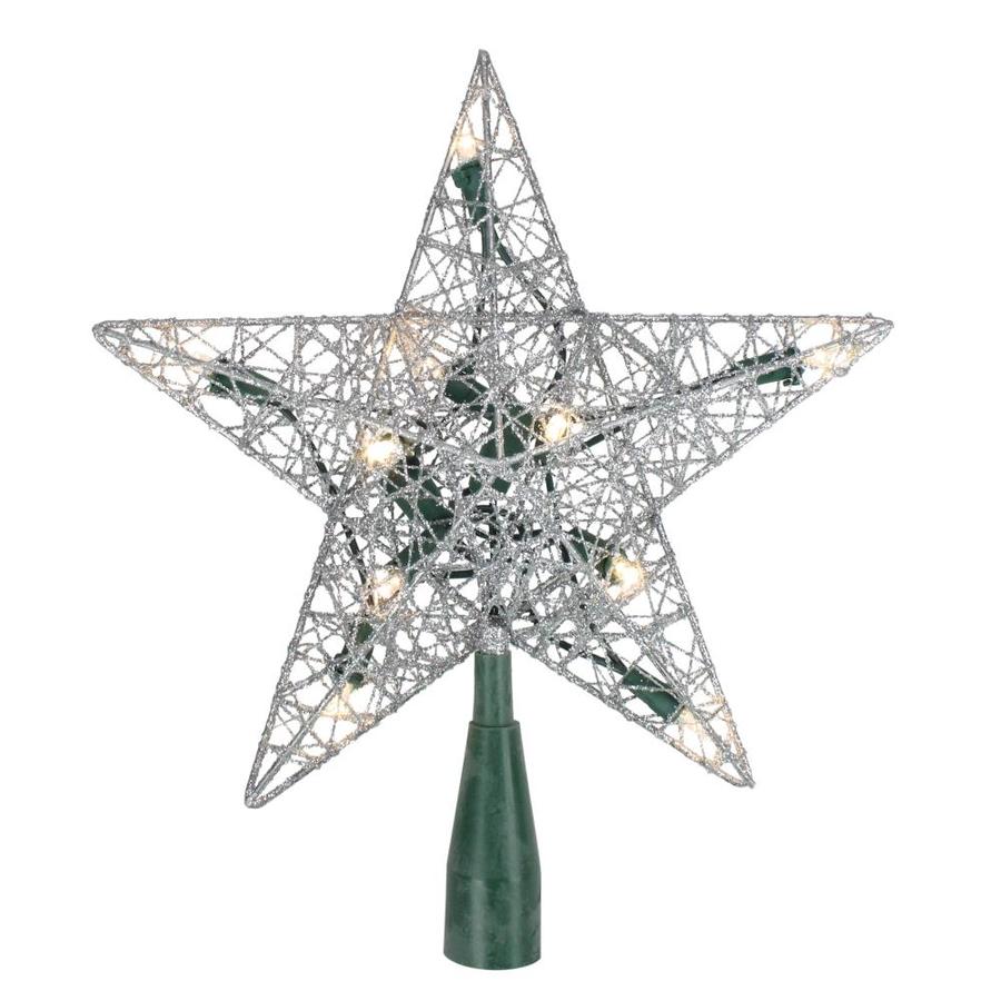 Northlight 9in Star Silver White Christmas Tree Topper in the
