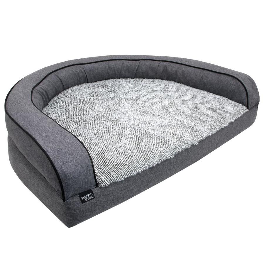 SP Gray Polyester Oval Dog Bed (For 