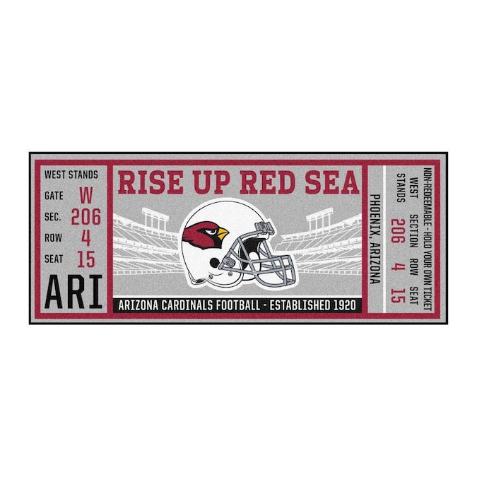 FANMATS NFL- Arizona Cardinals Ticket Runner Rug- 30in. x 72in. in the Rugs department at 0