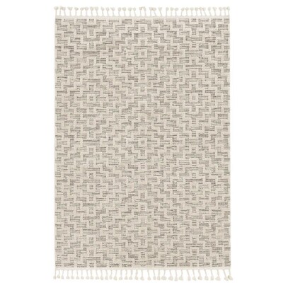 KAS Rugs Willow 3 x 5 Ivory Grey Indoor Geometric Farmhouse/Cottage Area Rug KAS Rugs Willow 3 x 5 Ivory Grey Indoor Geometric Farmhouse/Cottage Area Rug