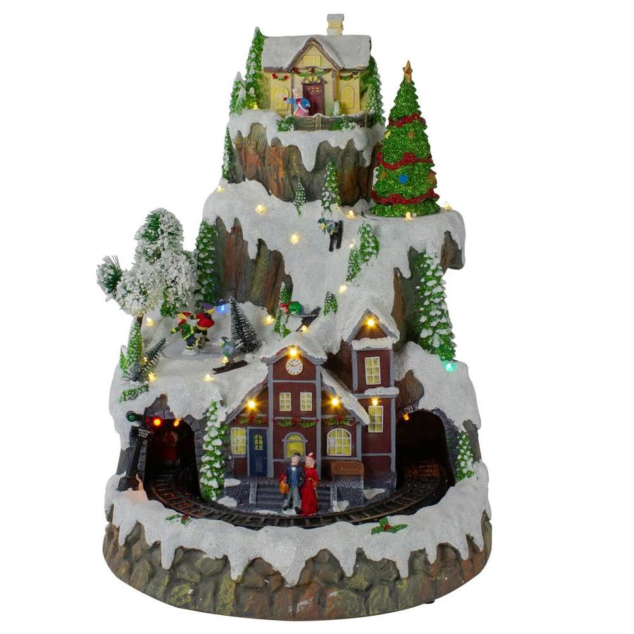 Northlight 17in White LED Lighted and Animated Christmas Village with