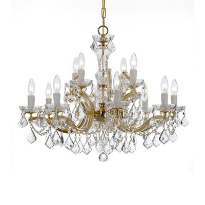 Crystorama Maria Theresa 12-Light Gold Traditional Crystal Chandelier Crystorama Maria Theresa 12-Light Gold Traditional Crystal Chandelier
