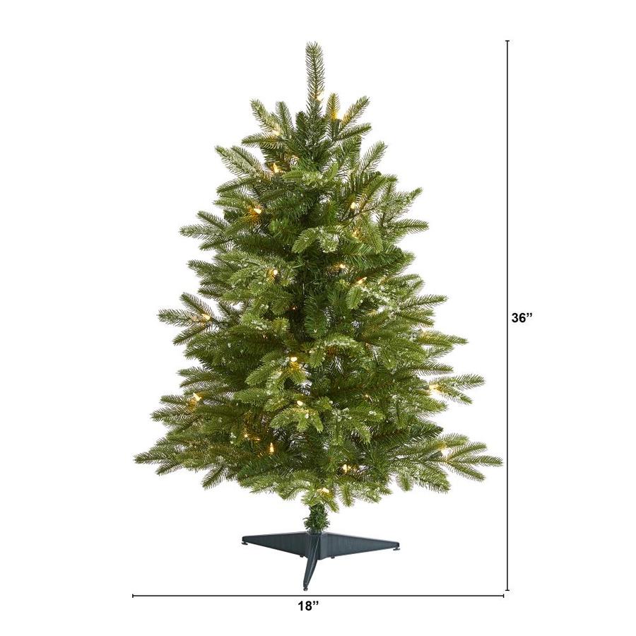 Nearly Natural 3-ft Pre-Lit Traditional Artificial Christmas Tree with