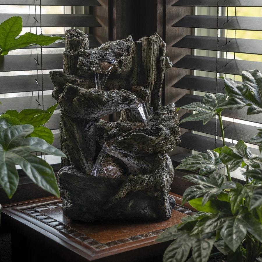 Alpine Corporation 14in H Resin Tiered Fountain Outdoor Fountain in